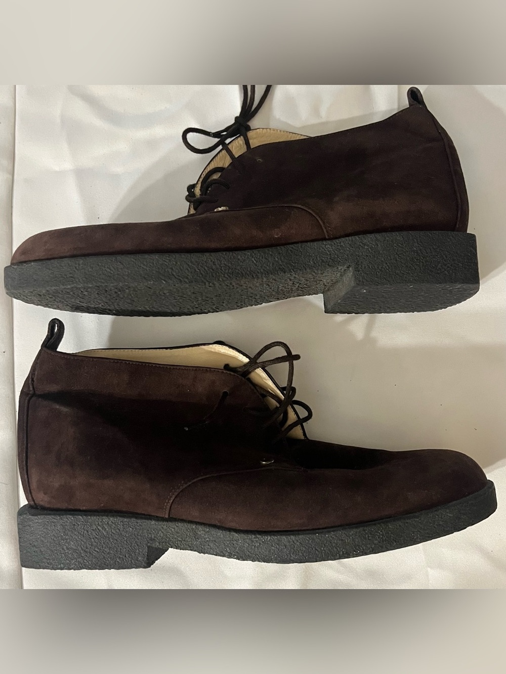 Charles Jourdan Men's Dark Brown Suede chukka  Lace-Up Shoes